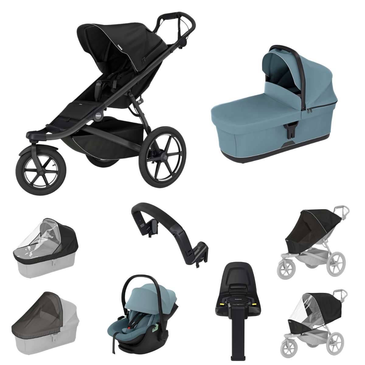THULE Urban Glide 3 Kočárek trojkombinace Set C - Black Mid Blue