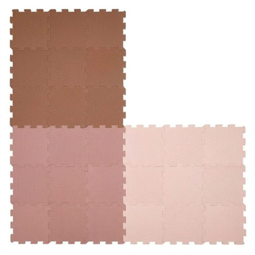 NIDO NIDO Pěnová hrací podložka Puzzle 27ks Vanilla/Taupe Pink/Caramel