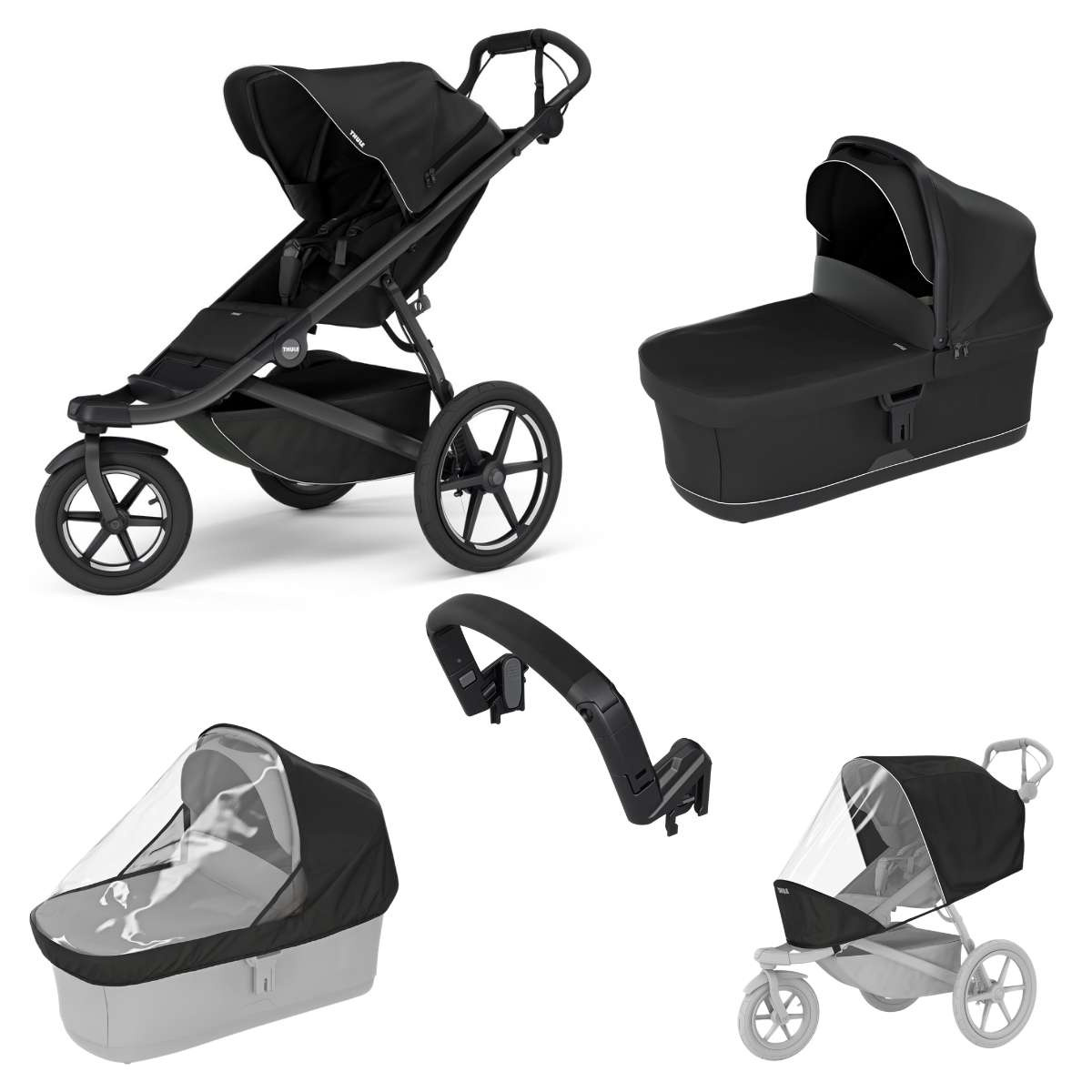 THULE Urban Glide 3 Kočárek od narození Set B - Black