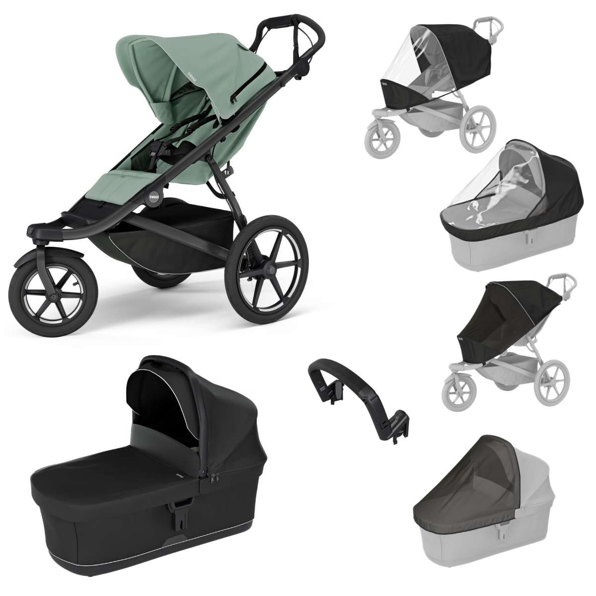 THULE Urban Glide 3 Kočárek od narození Set D - Mist Green