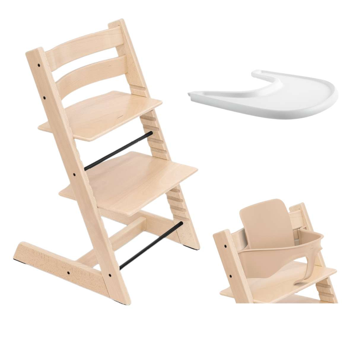 STOKKE Tripp Trapp Bundle Natural + pultík White