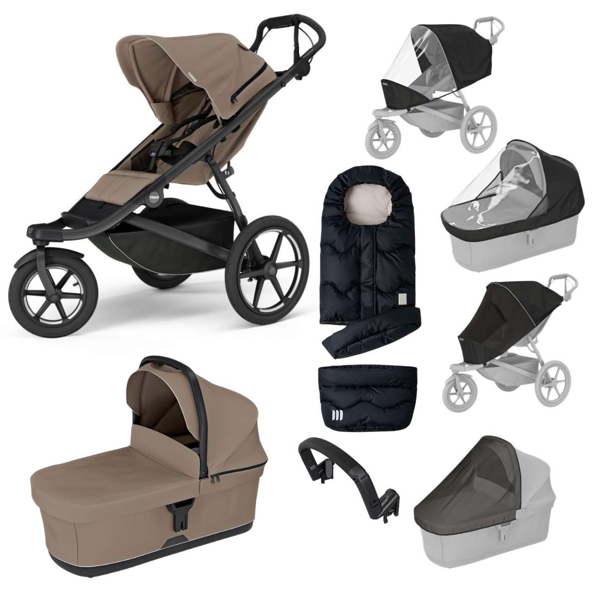 THULE Urban Glide 3 Kočárek od narození Set E - Tinted Taupe/Black