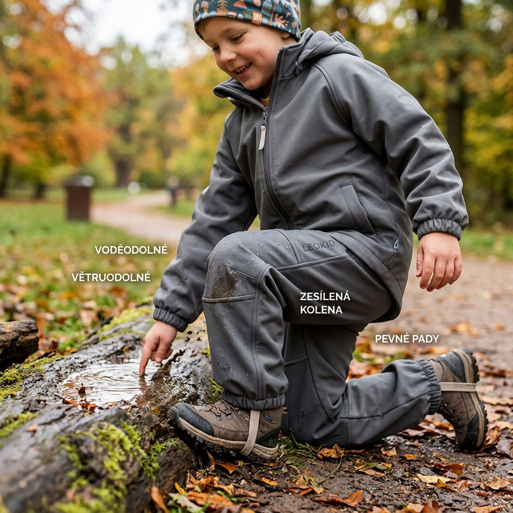 LEOKID Softshellové kalhoty Vic Asphalt