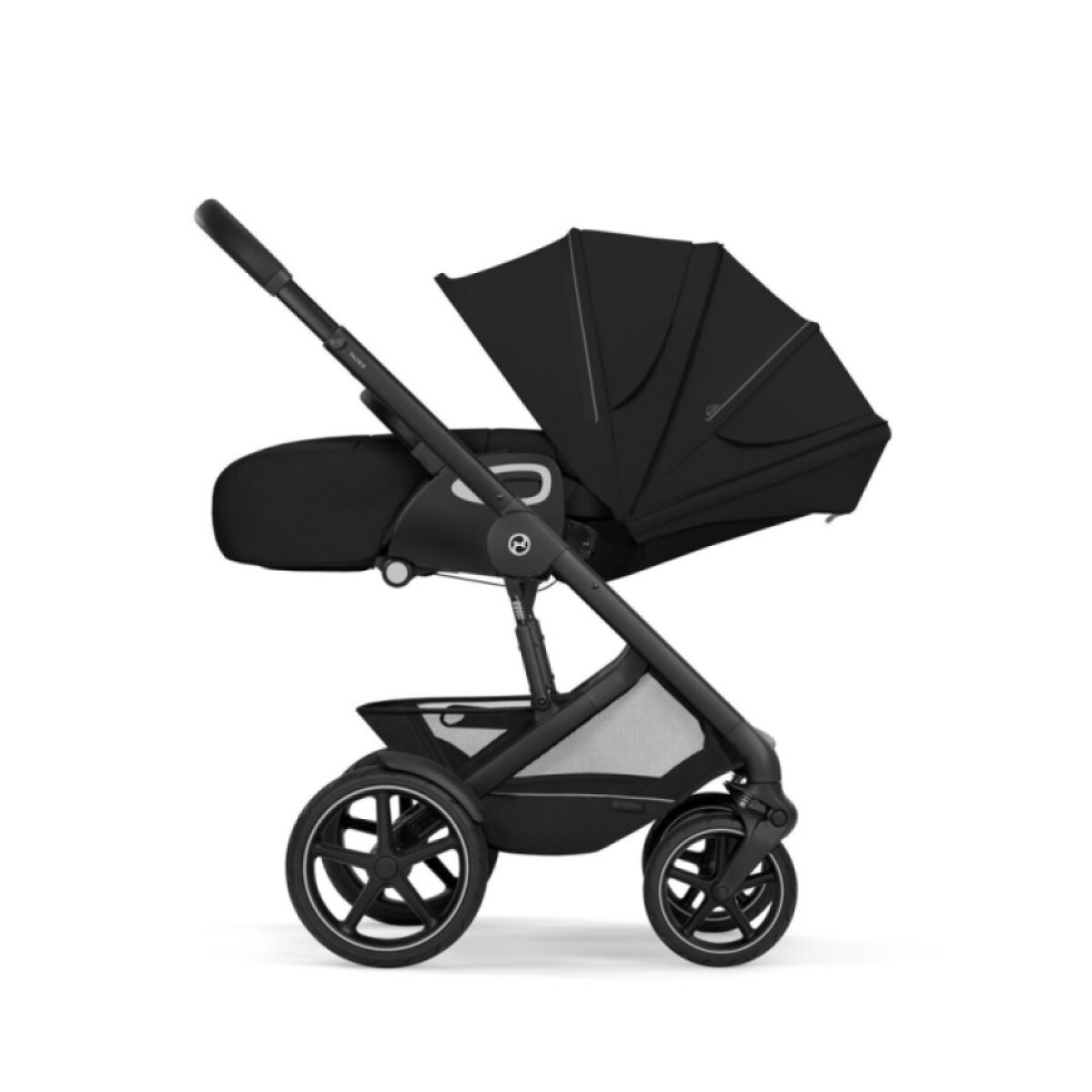 CYBEX Talos S Lux Kompletní kočárek se skládací korbičkou New Black/Moon Black