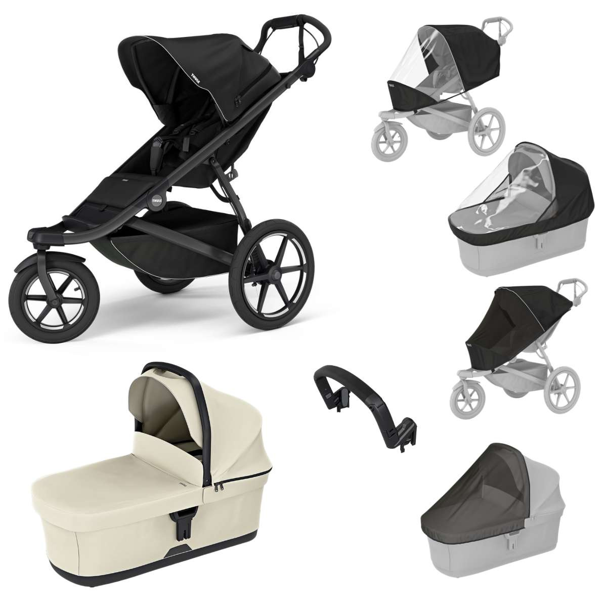 THULE Urban Glide 3 Kočárek od narození Set D - Black Soft Beige