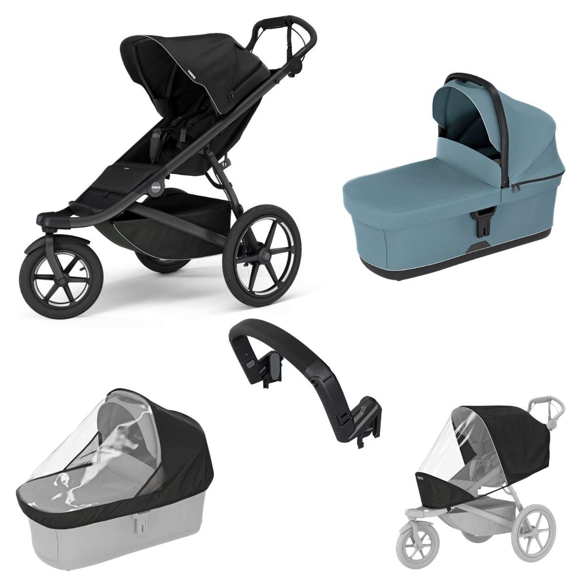 THULE Urban Glide 3 Kočárek od narození Set B - Black Mid Blue