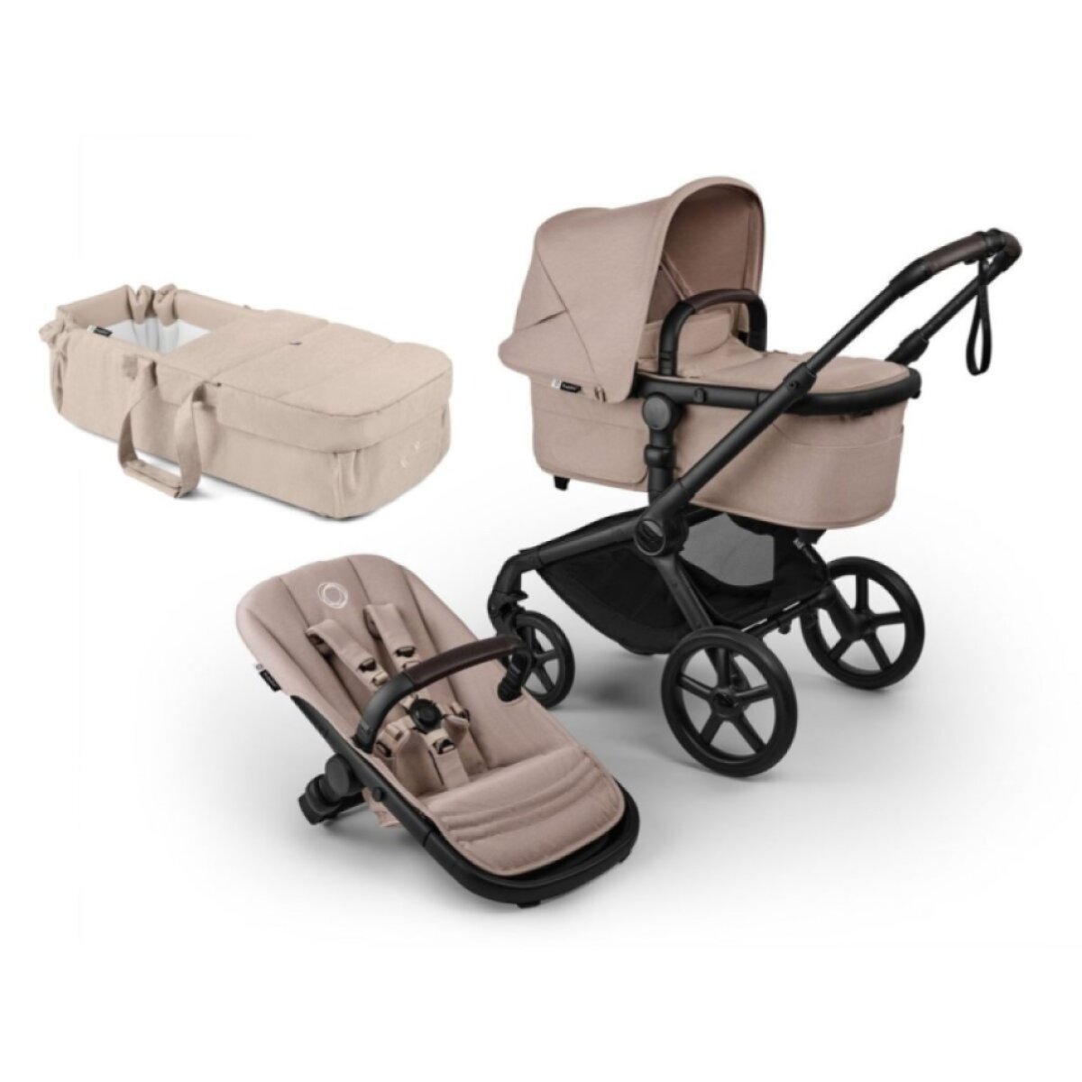 BUGABOO Fox5 Renew Kompletní kočárek + Novorozenecké lůžko Black/Desert Taupe Melange