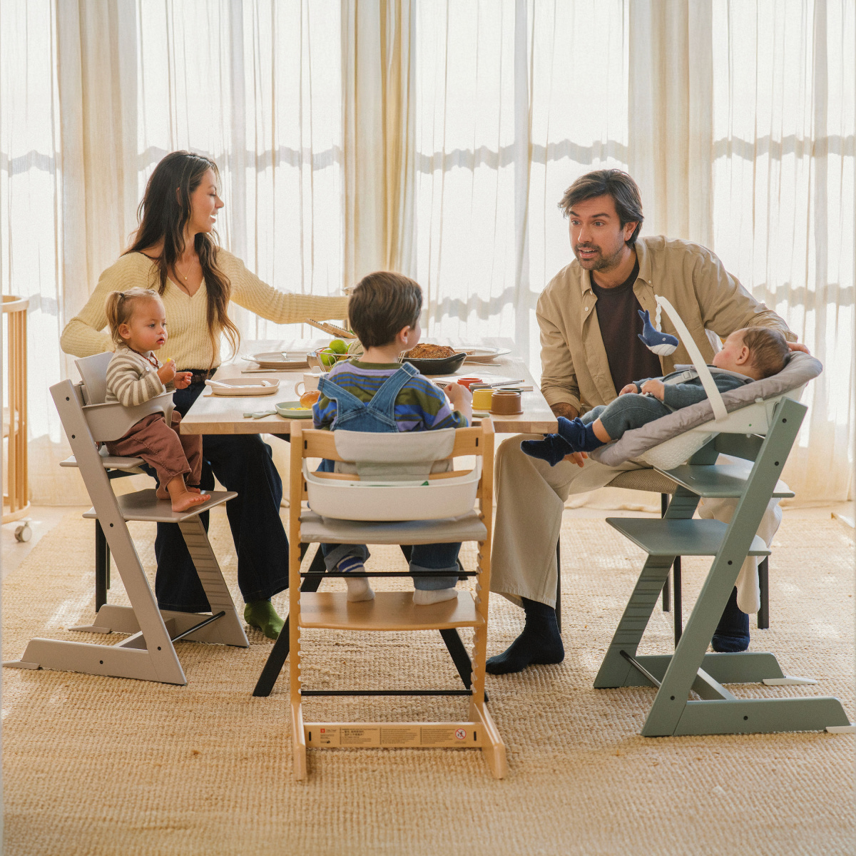 STOKKE Tripp Trapp Židlička s Newborn setem a dekou Natural/Vanilla/Golden Sand
