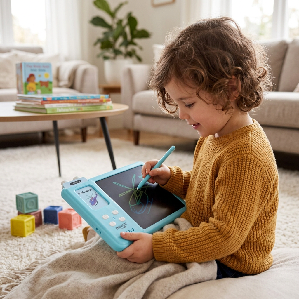 FREEON Free2Play Interaktivní LCD tabulka 2v1 pro výuku angličtiny Kiddigit Blue