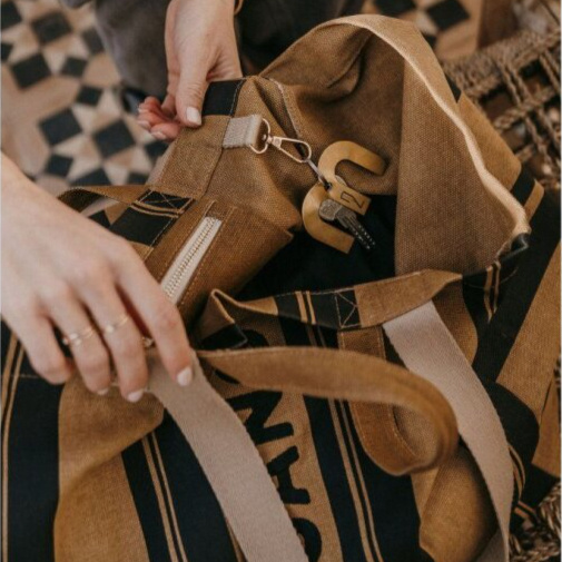 ZAKUW Kaba Taška Tote Bag Love Gang Camel