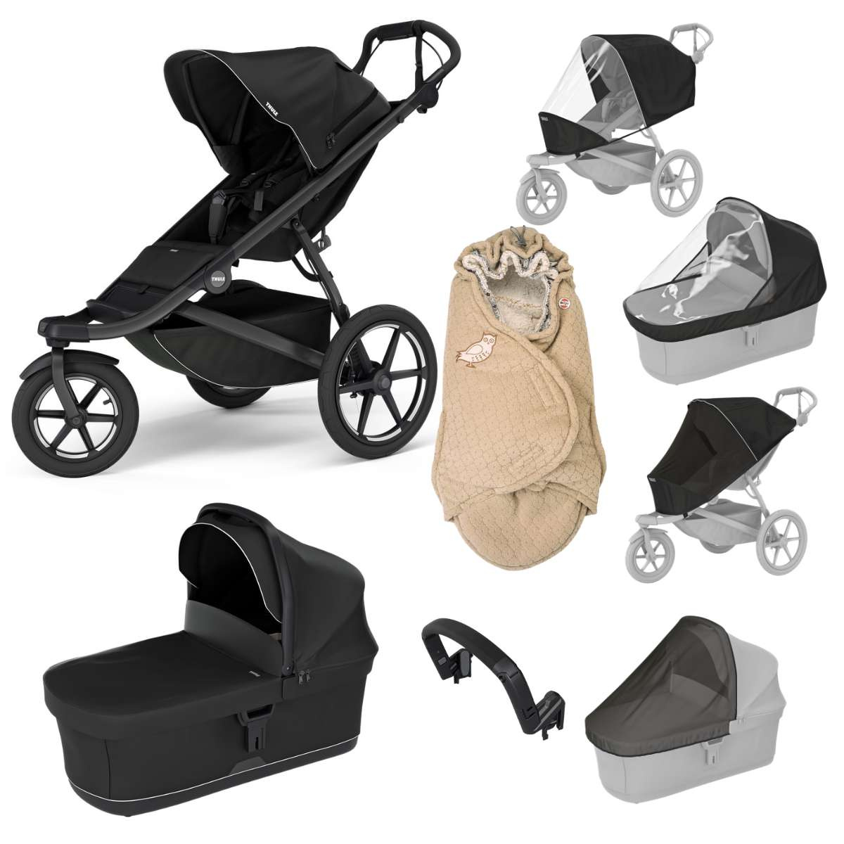 THULE Urban Glide 3 Kočárek od narození Set E - Black/Beige