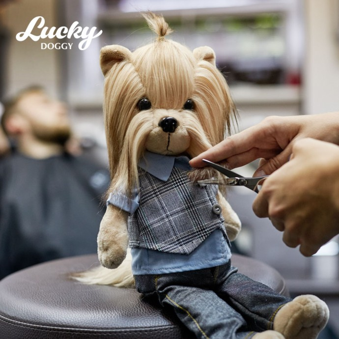 ORANGE TOYS Plyšový pejsek yorkšír Lucky Doggy Andy Stylish Boy