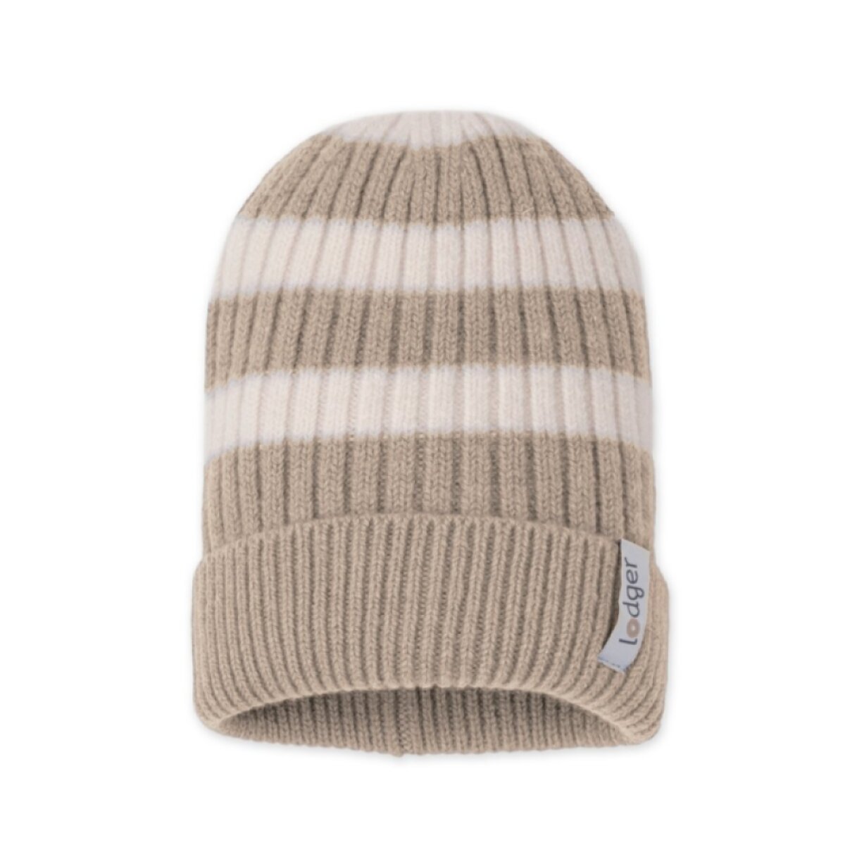 LODGER Čepice Stripe Merino Beige