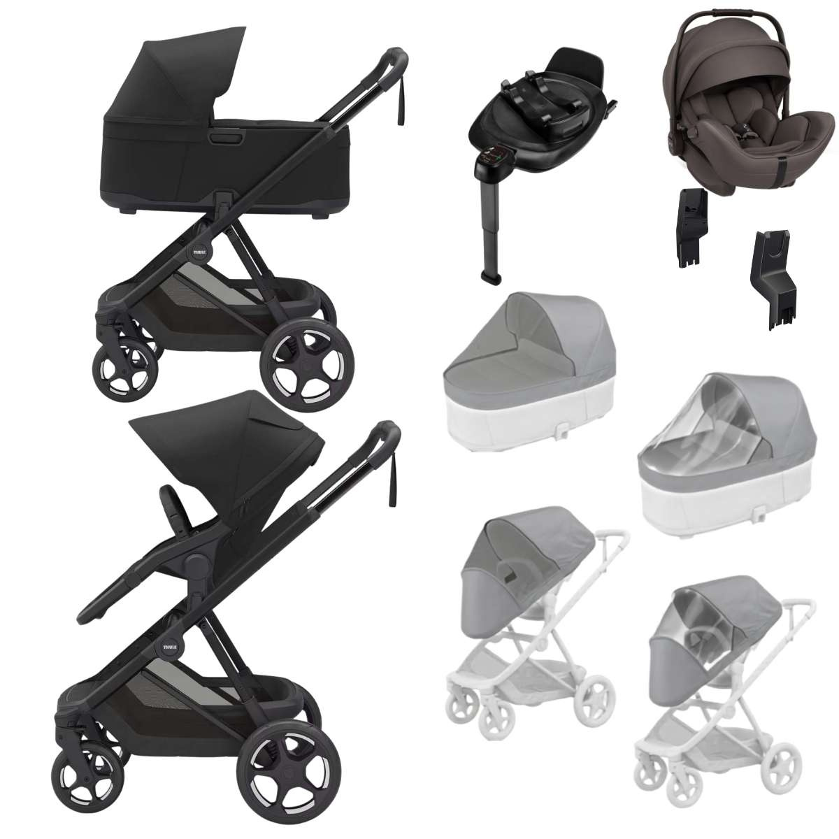 THULE Charm Kočárek trojkombinace set B Black
