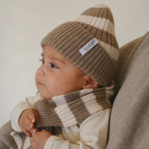 LODGER Čepice Stripe Merino Buffalo
