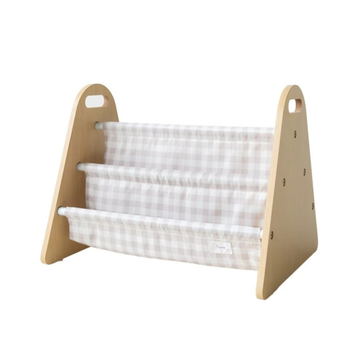 3 SPROUTS Oboustranný stojan na knížky Gingham Beige