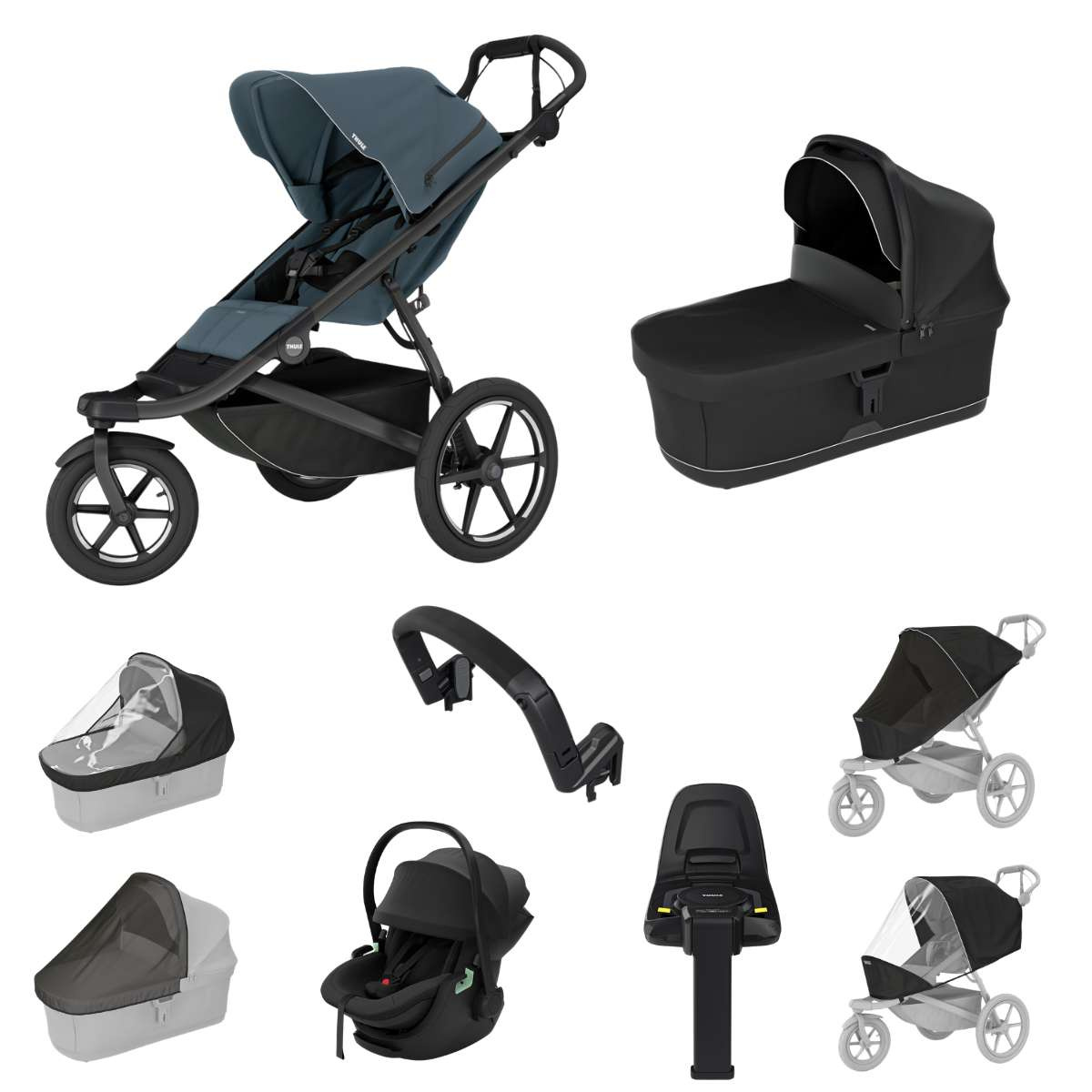 THULE Urban Glide 3 Kočárek trojkombinace Set C - Dark Slate Black