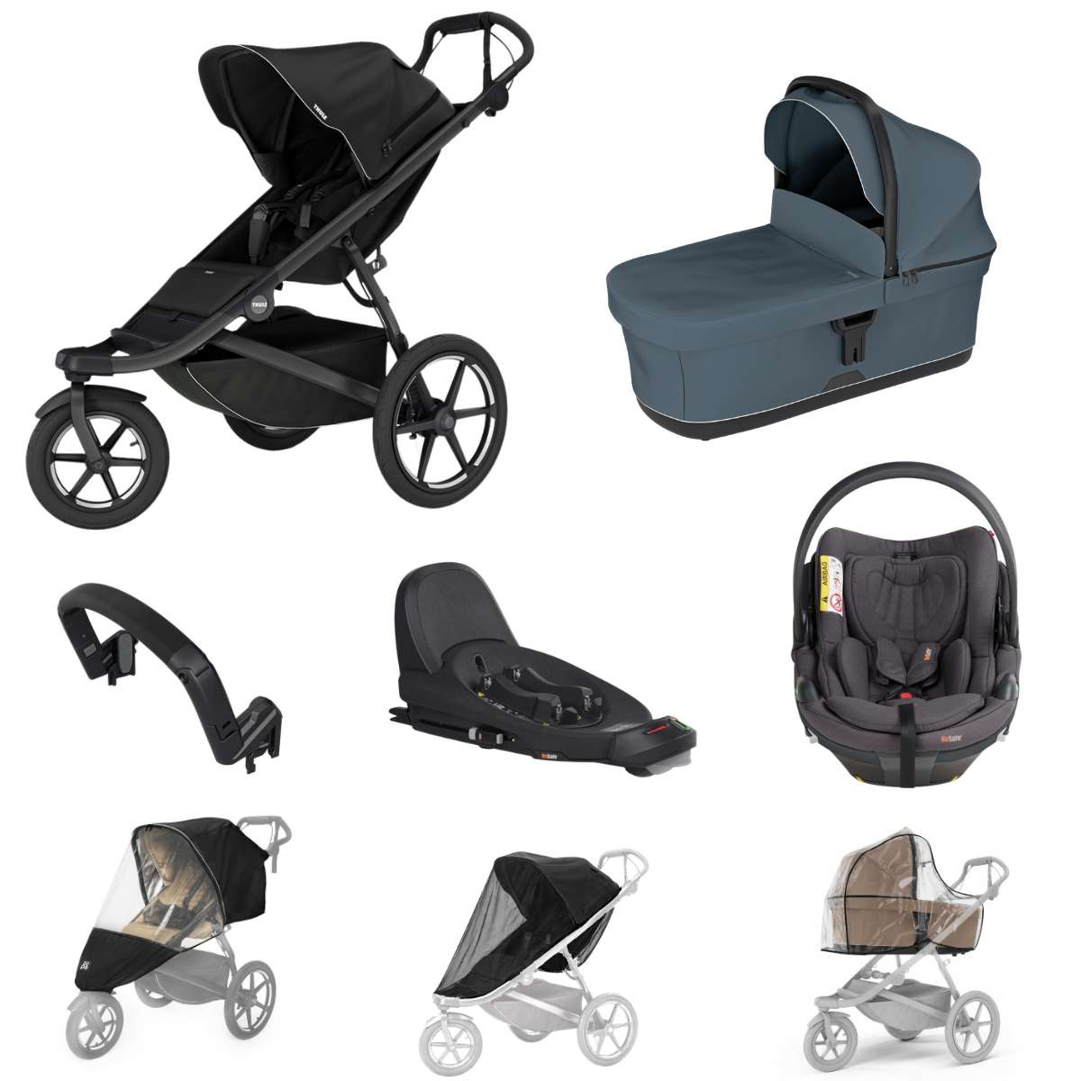 THULE Urban Glide 3 Kočárek trojkombinace Set E - Black/Dark Slate