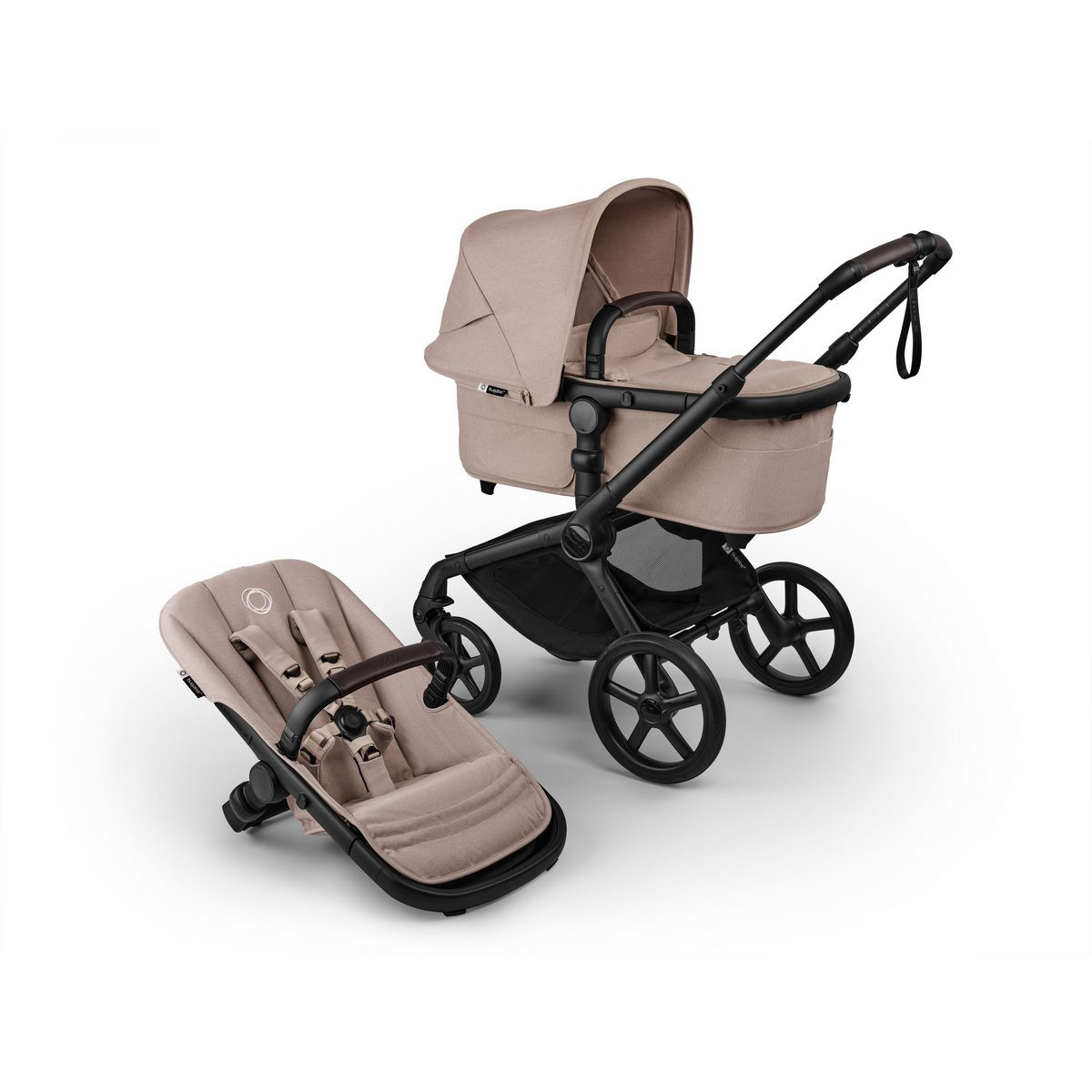 BUGABOO Fox5 Renew Kompletní kočárek + Novorozenecké lůžko Black/Desert Taupe Melange