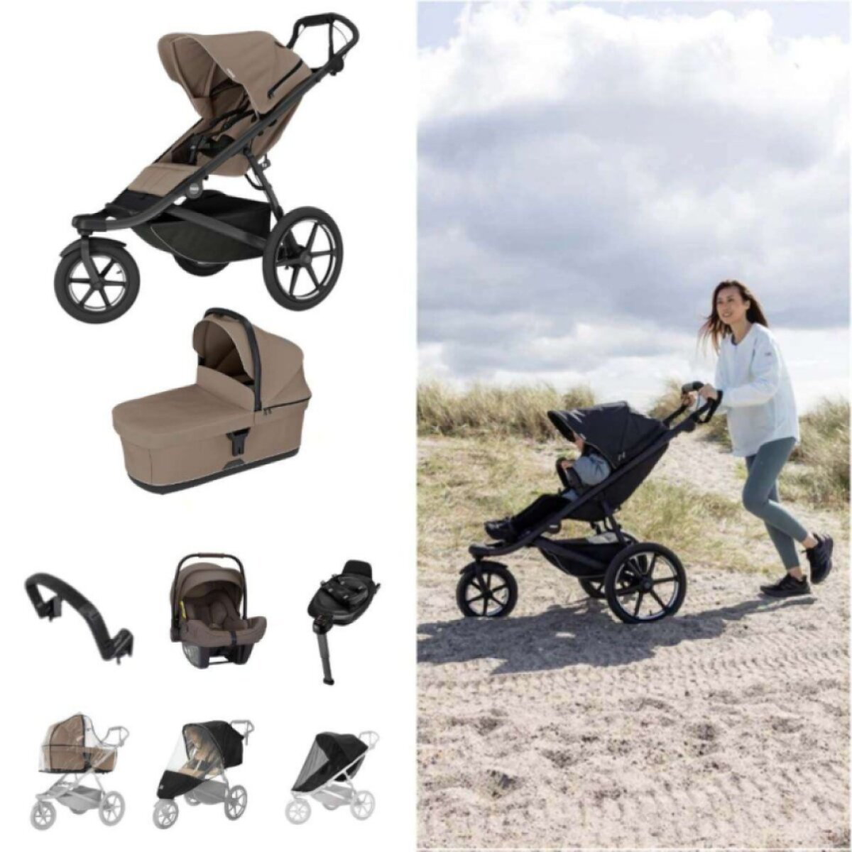 THULE Urban Glide 3 Kočárek trojkombinace Set D - Tinted Taupe