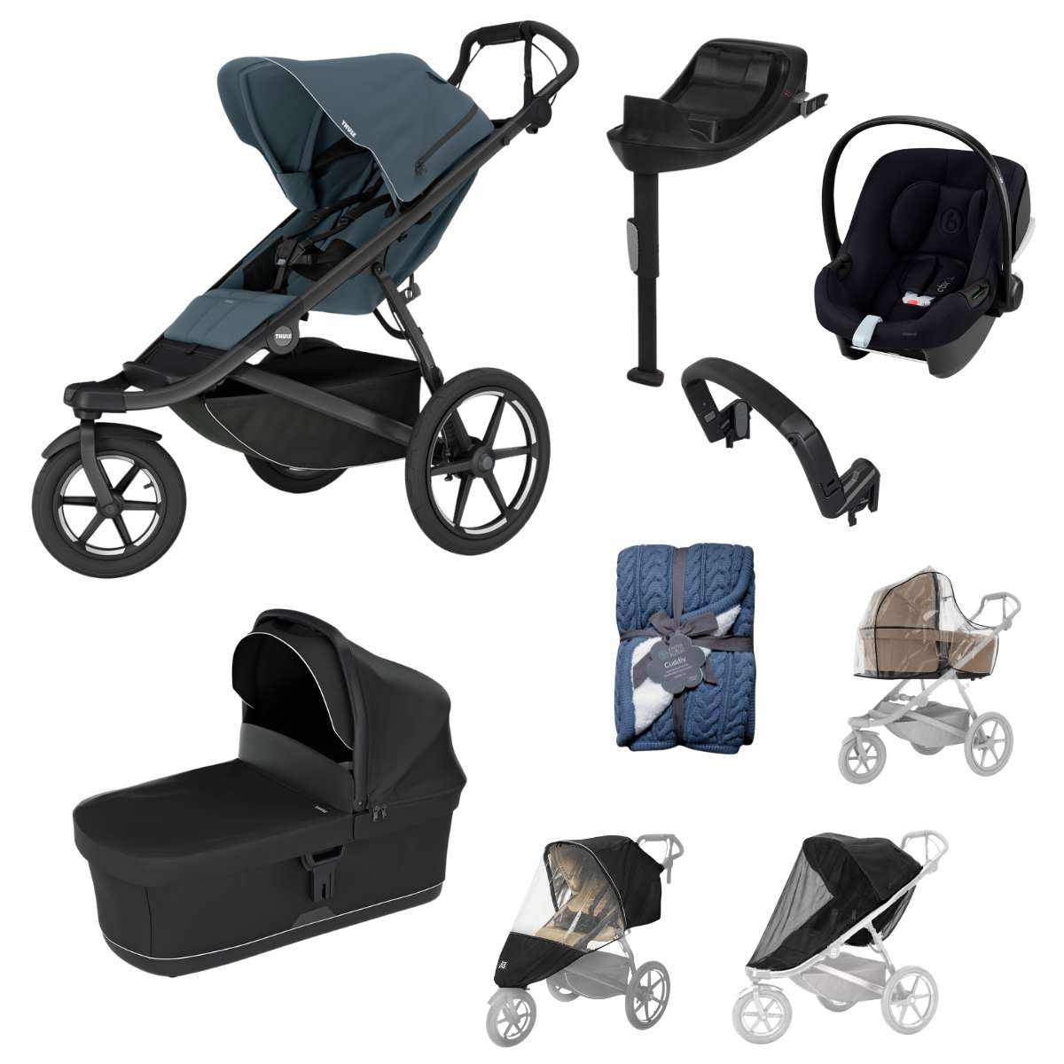 THULE Urban Glide 3 Kočárek trojkombinace Set B - Dark Slate Black