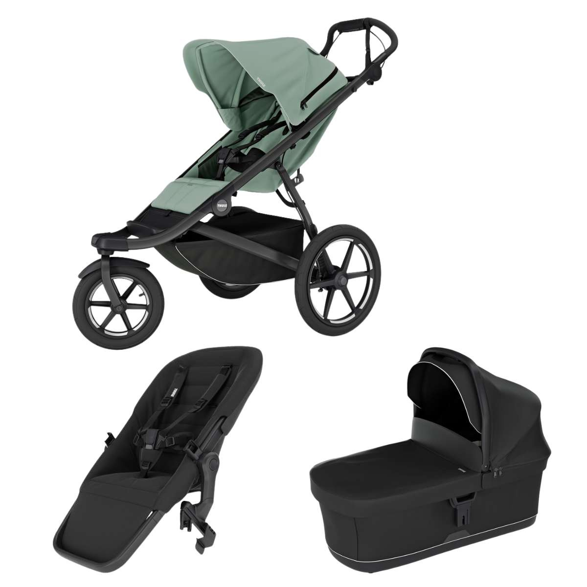 THULE Urban Glide 3 Kočárek od narození Set F - Mist Green/Black
