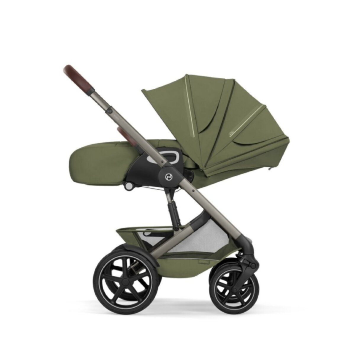 CYBEX Talos S Lux Kompletní kočárek se skládací korbičkou New Taupe/Moss Green