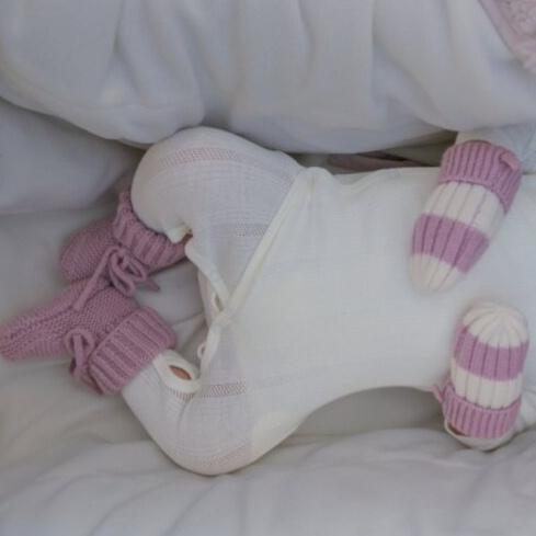 LODGER Rukavice Stripe Merino Mauve
