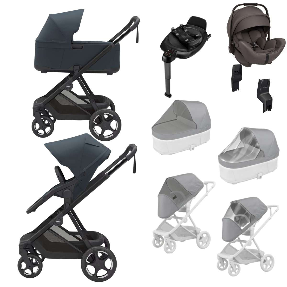 THULE Charm Kočárek trojkombinace set B Darkest Blue