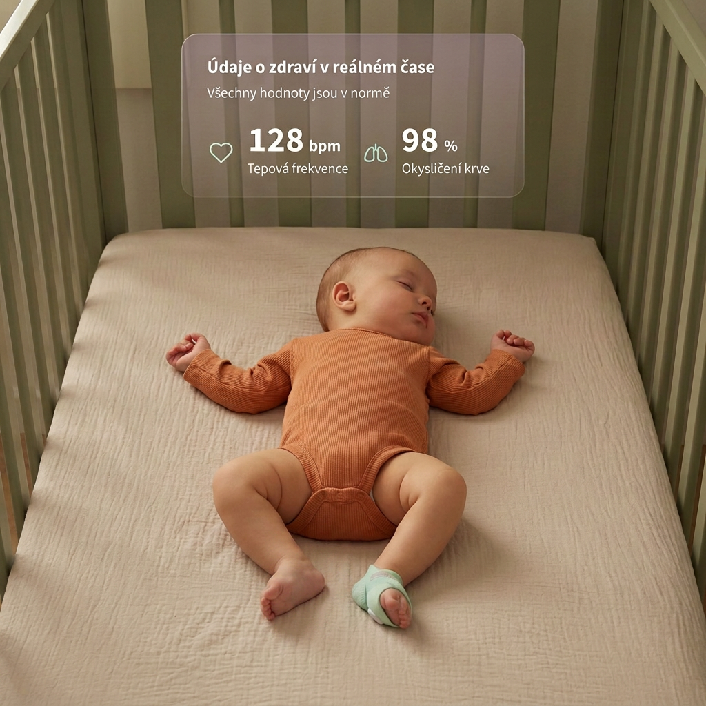 OWLET Dream Sock Chytrá ponožka s zdravotnickou certifikací 0-18 měsíců Světle zelená