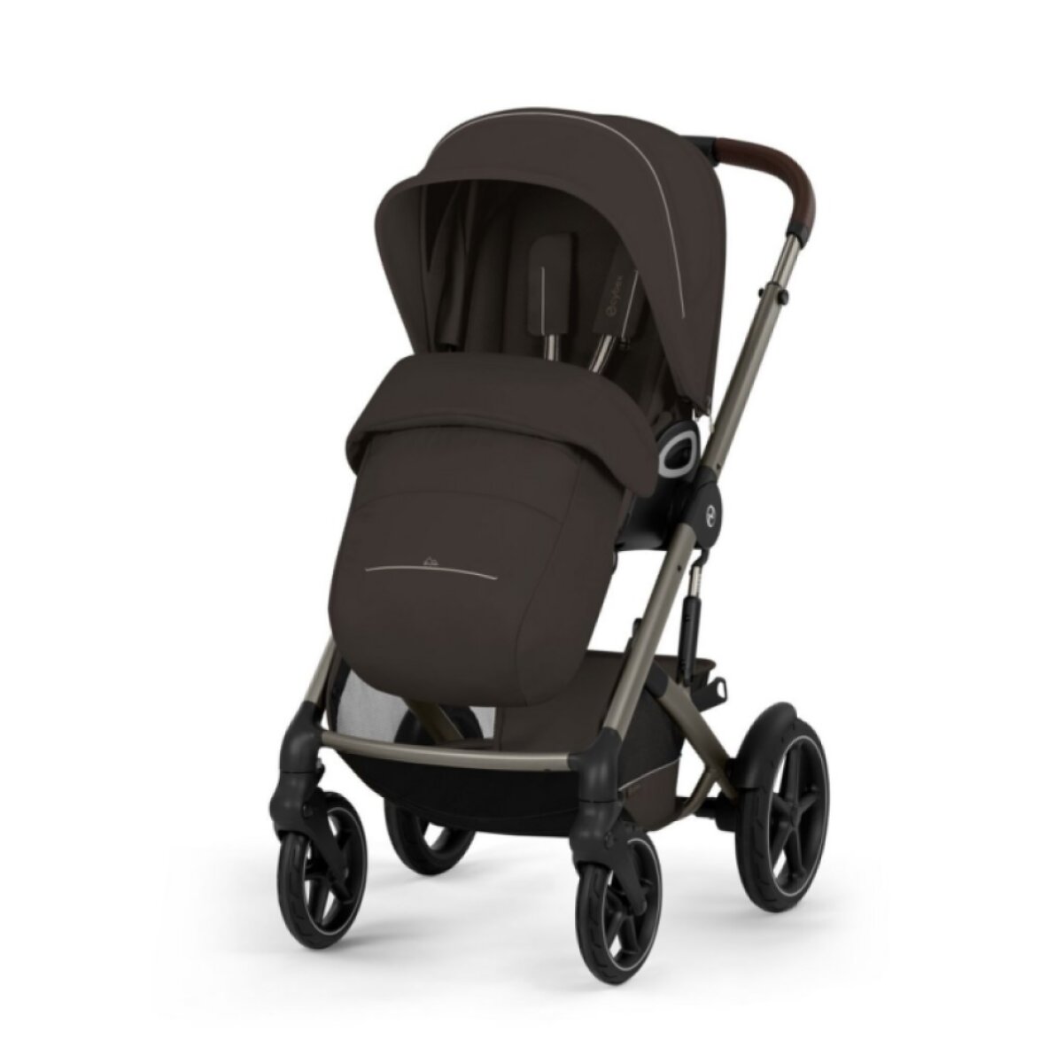 CYBEX Talos S Lux Kompletní kočárek se skládací korbičkou New Taupe/Chocolate Brown