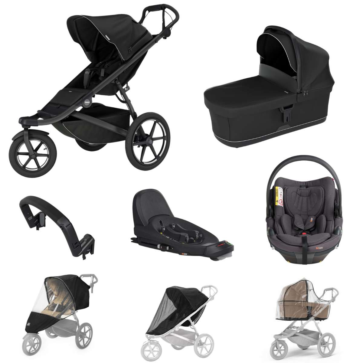 THULE Urban Glide 3 Kočárek trojkombinace Set E - Black/Black