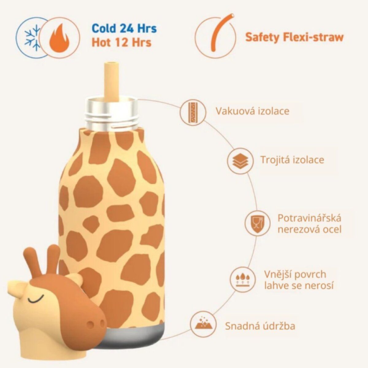 ASOBU Bestie Termoláhev Gerry the Giraffe