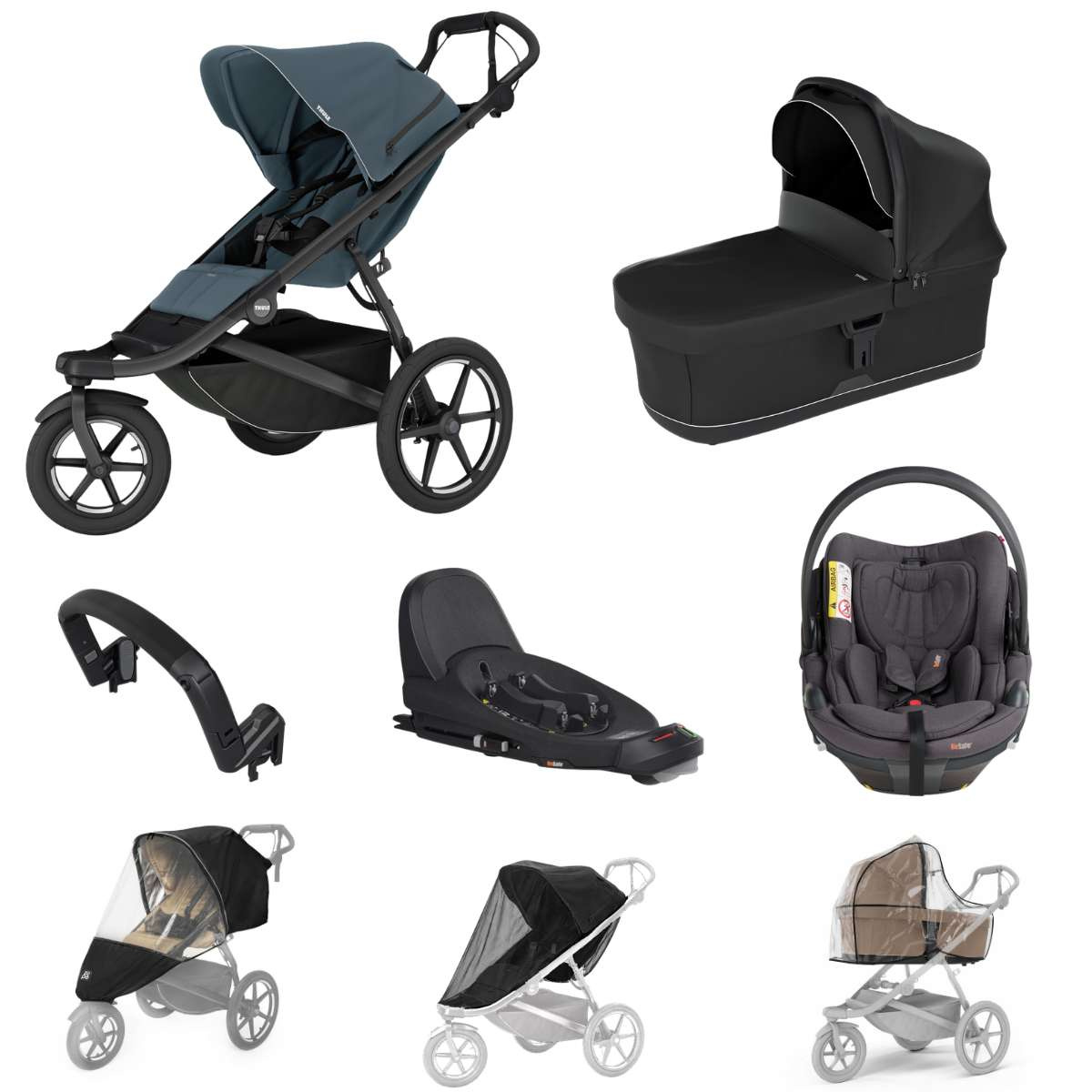 THULE Urban Glide 3 Kočárek trojkombinace Set E - Dark Slate/Black