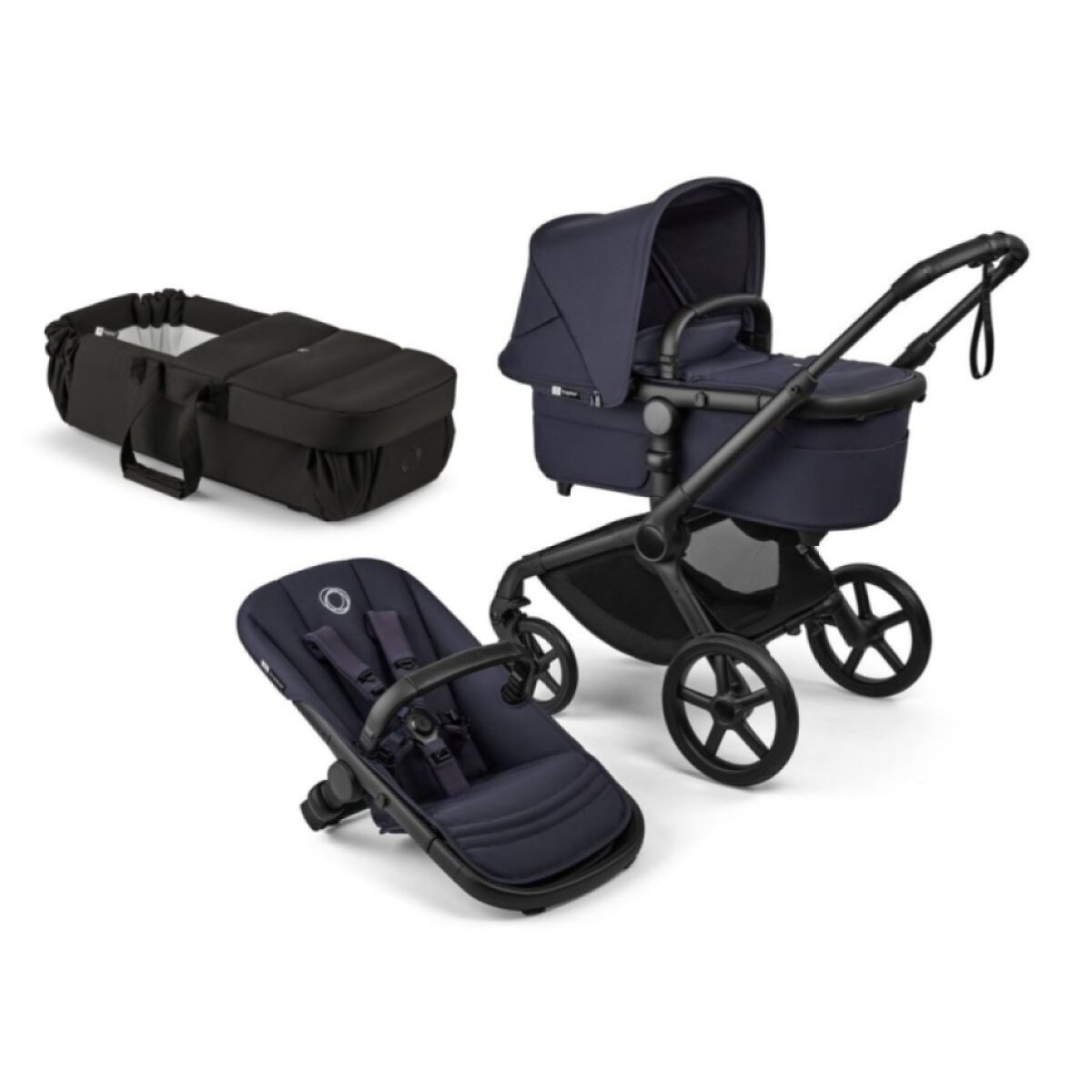 BUGABOO Fox5 Renew Kompletní kočárek + Novorozenecké lůžko Black/Deep Indigo
