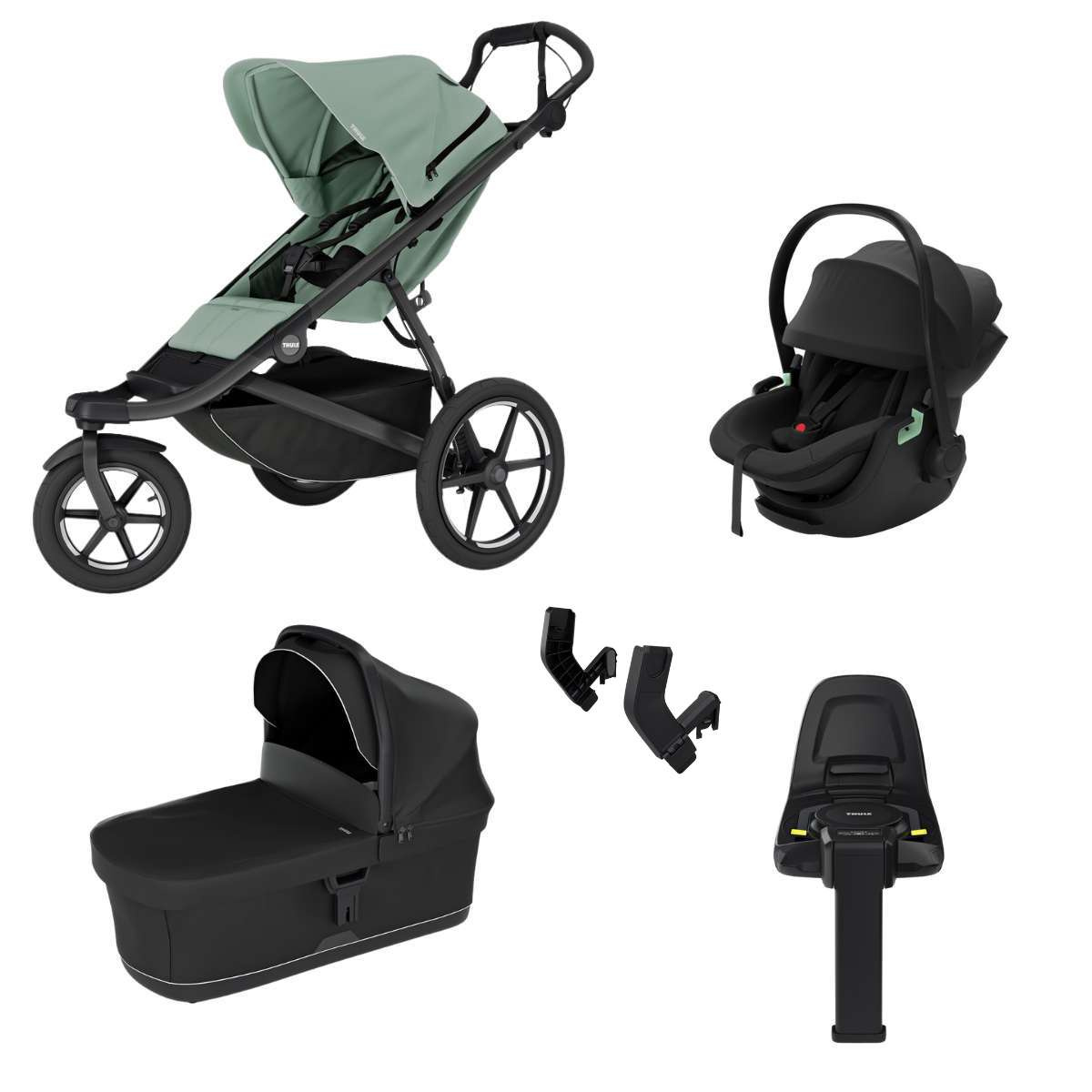THULE Urban Glide 3 Kočárek trojkombinace Set A - Mist Green Black