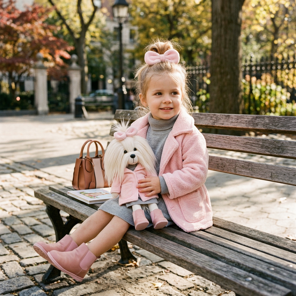ORANGE TOYS Plyšový pejsek maltézská fenka Lucky Doggy Mimi Winter Fashion