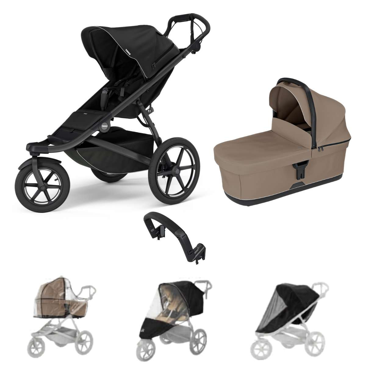 THULE Urban Glide 3 Kočárek od narození Set C - Black Tinted Taupe