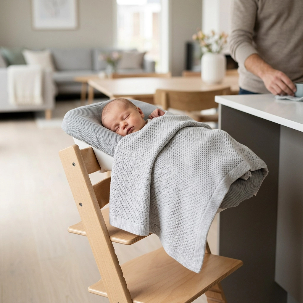 STOKKE Tripp Trapp Židlička s Newborn setem a dekou Natural/Vanilla/Golden Sand