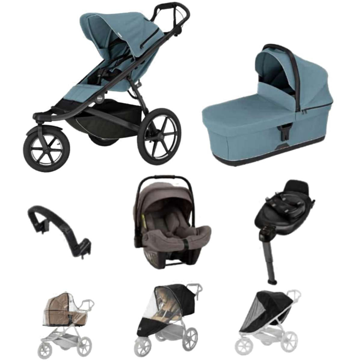 THULE Urban Glide 3 Kočárek trojkombinace Set D - Mid Blue