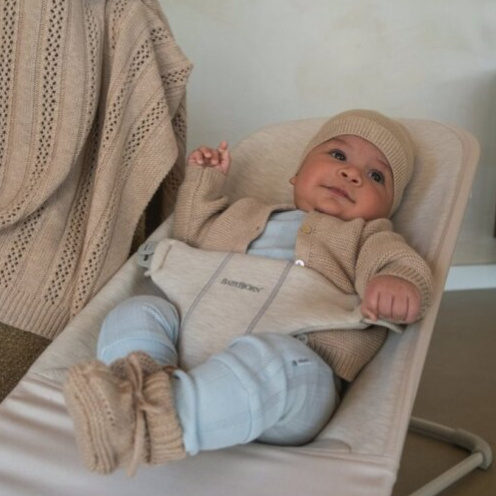 LODGER Čepička Merino Beige 0 - 6 měsíců