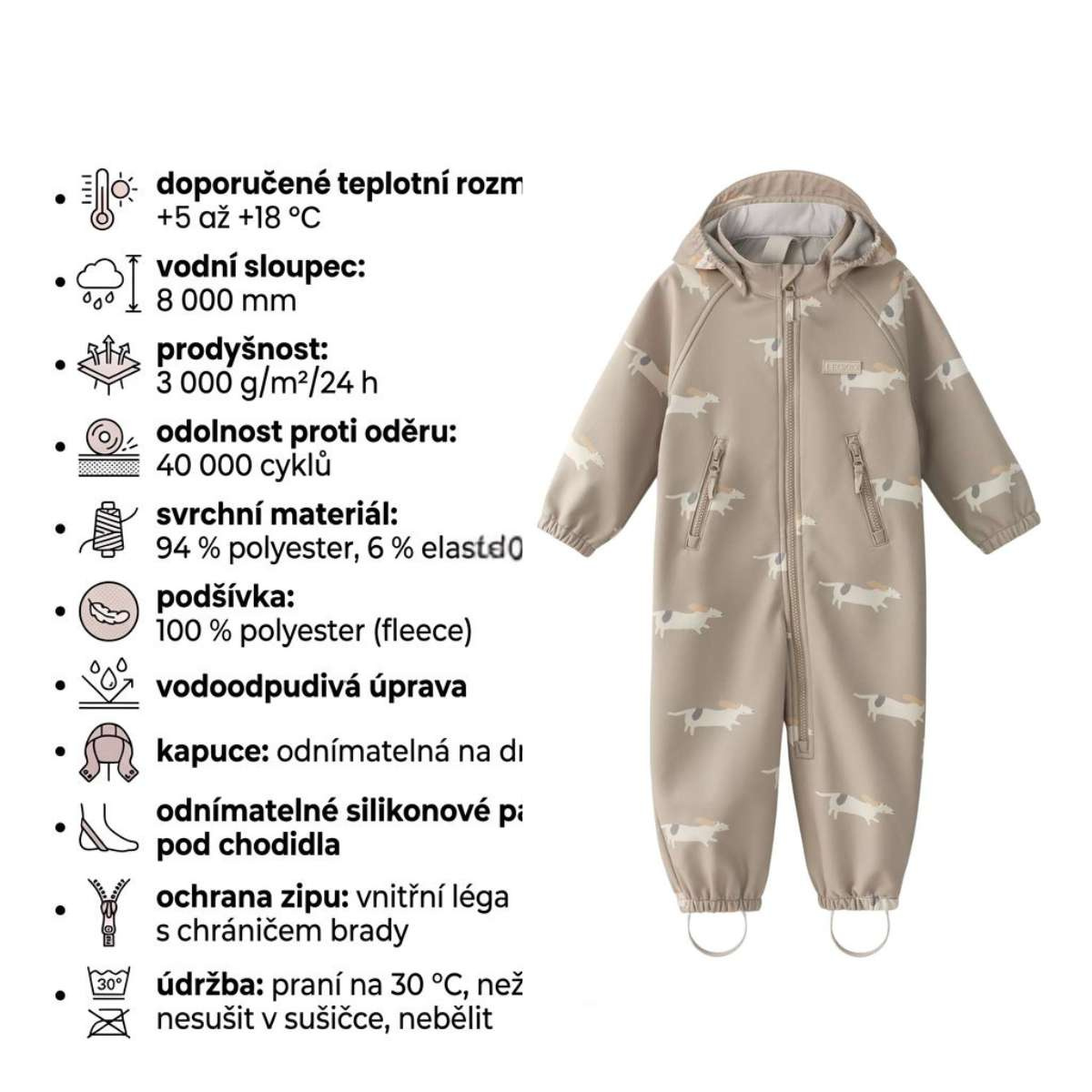 LEOKID Softshellová kombinéza Lilo Beige Woof