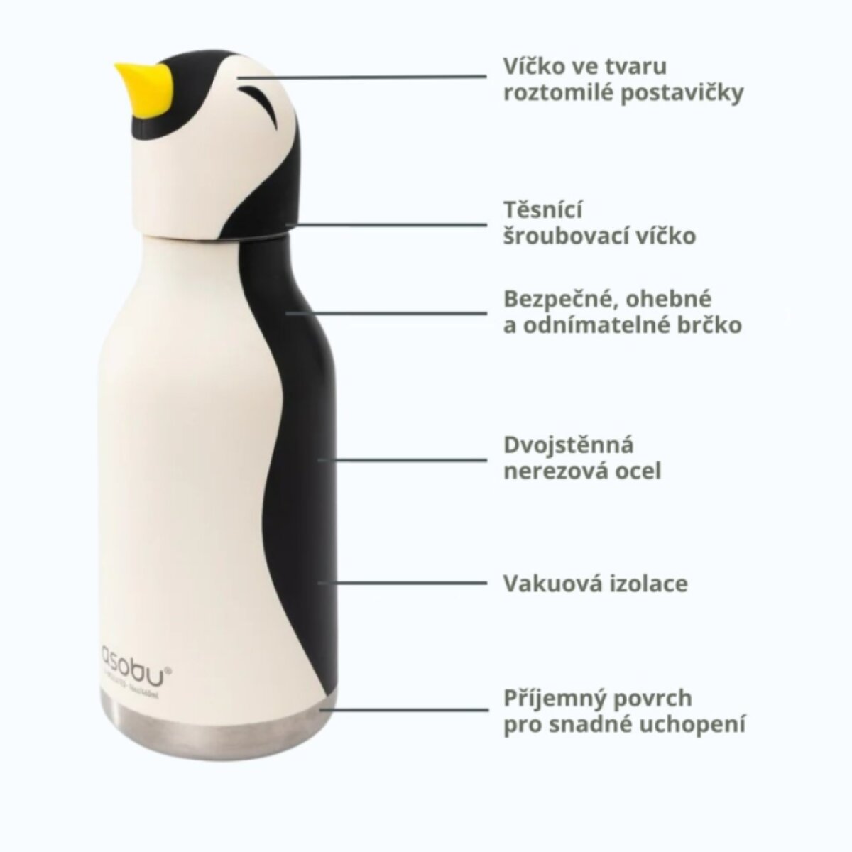 ASOBU Bestie Termoláhev Arlo the Penguin