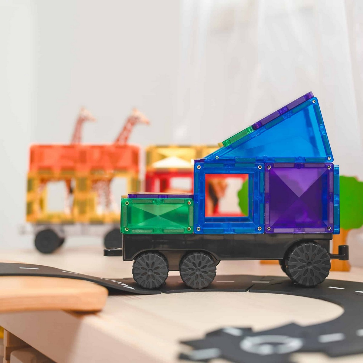 CONNETIX Magnetická stavebnice Rainbow Transport Pack 50 ks
