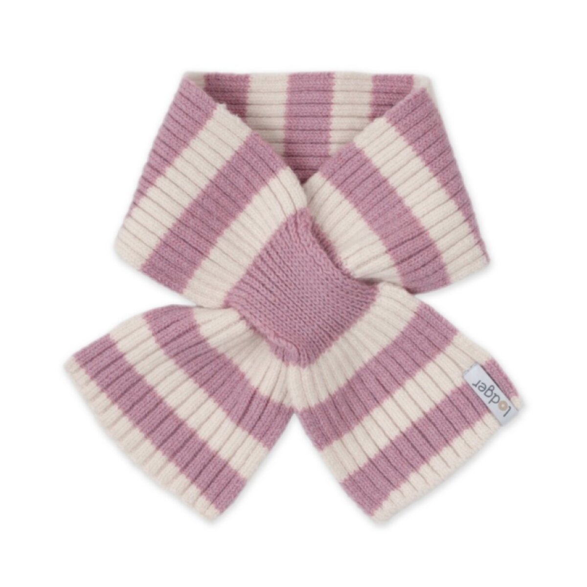 LODGER Šála Stripe Merino Mauve