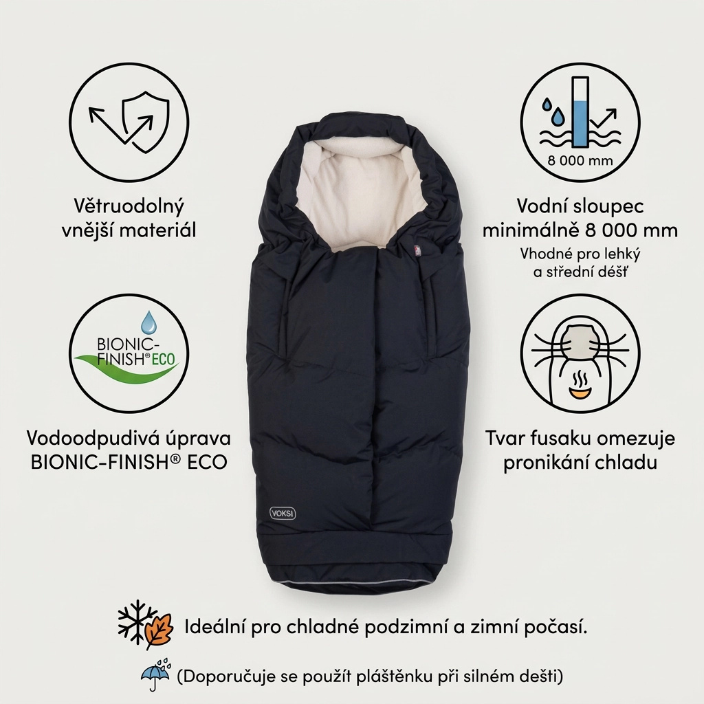 VOKSI Fusak City North a rukavice na kočárek Black