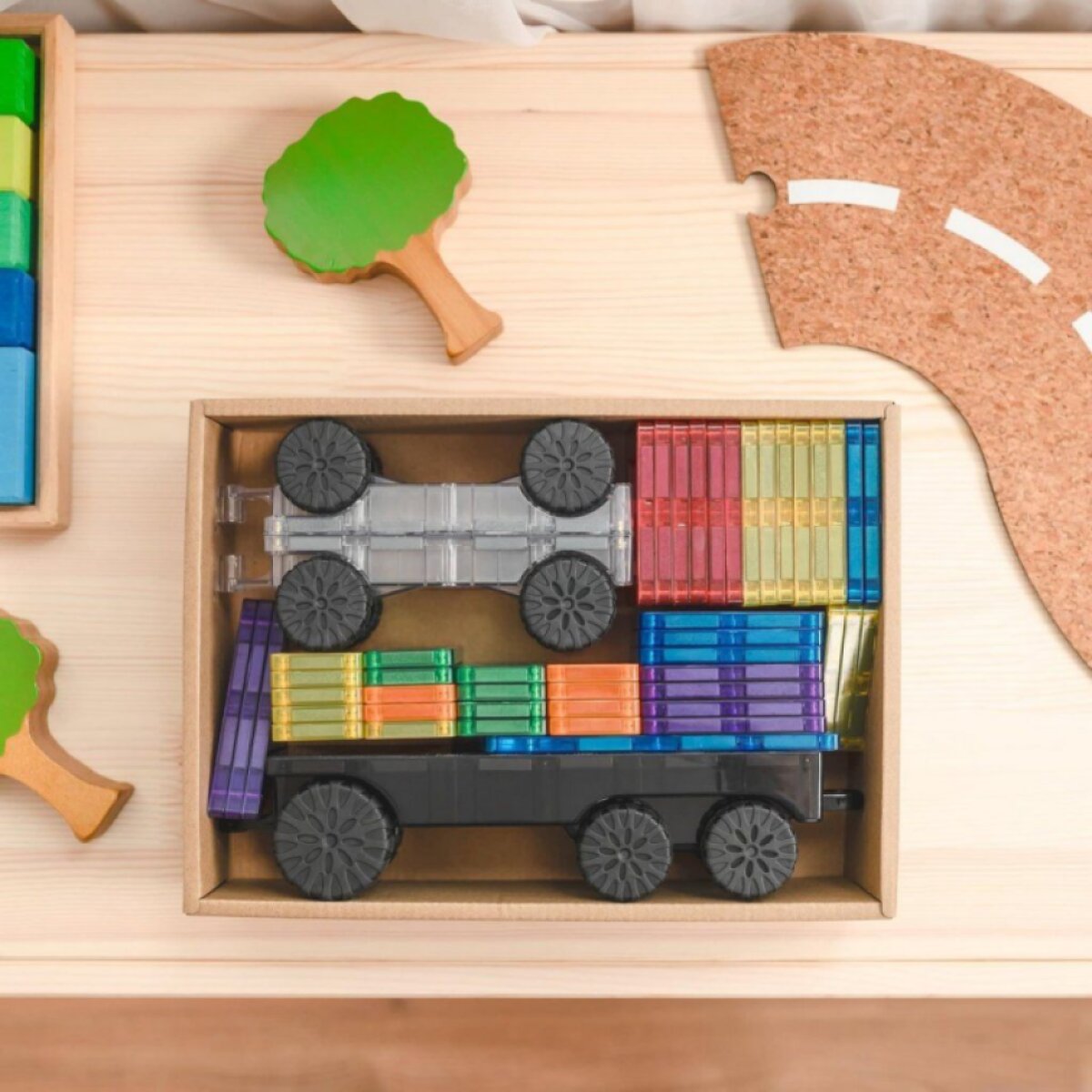 CONNETIX Magnetická stavebnice Rainbow Transport Pack 50 ks