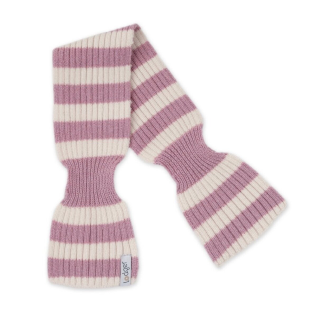 LODGER Šála Stripe Merino Mauve