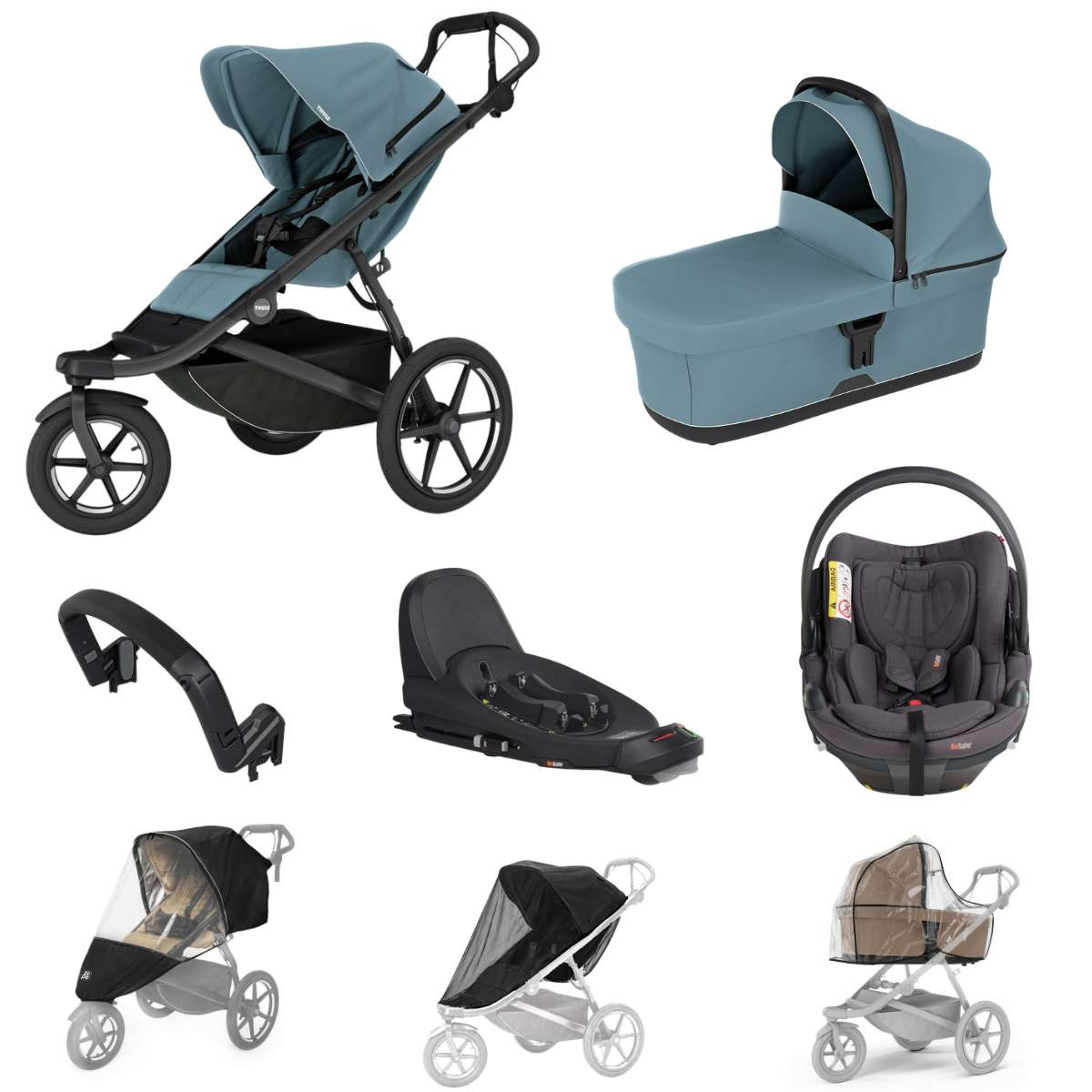 THULE Urban Glide 3 Kočárek trojkombinace Set E - Mid Blue