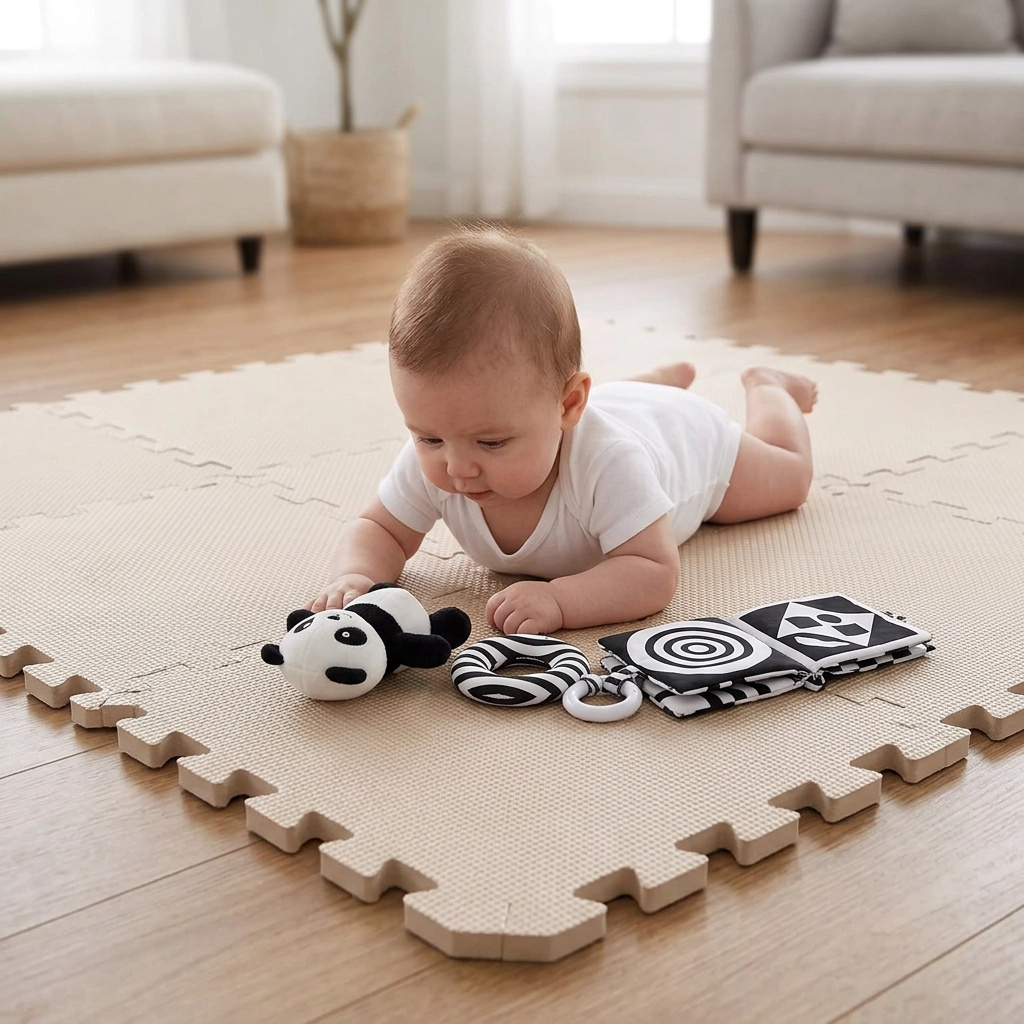 NIDO NIDO Pěnová hrací podložka Puzzle 36 ks 180 x 180 cm Ivory White